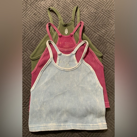 FP Movement by Free People Tops - Three FREE PEOPLE MOVEMENT Happiness Runs Crop Tank, Set of Three, Size M/L